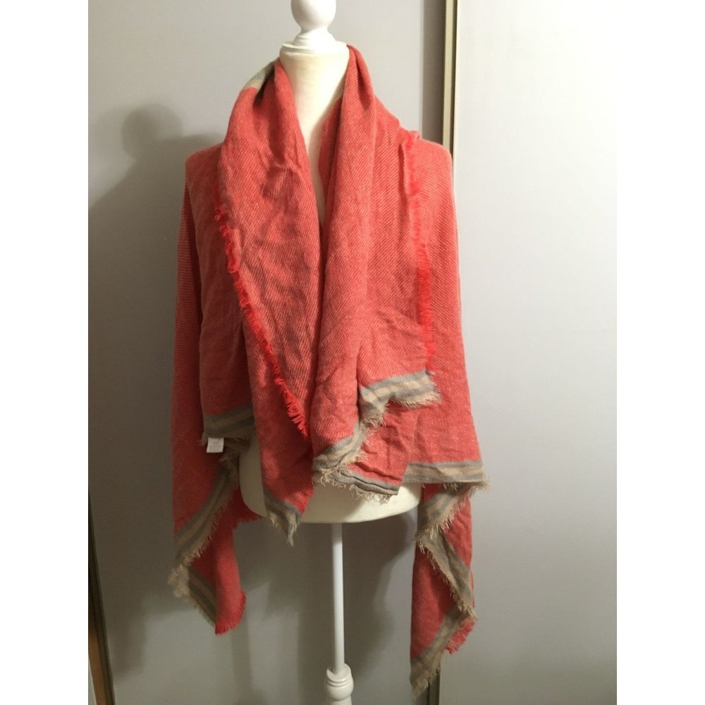 Isa & Stef One Size Fringe Multicolored Wrap Blanket Scarf